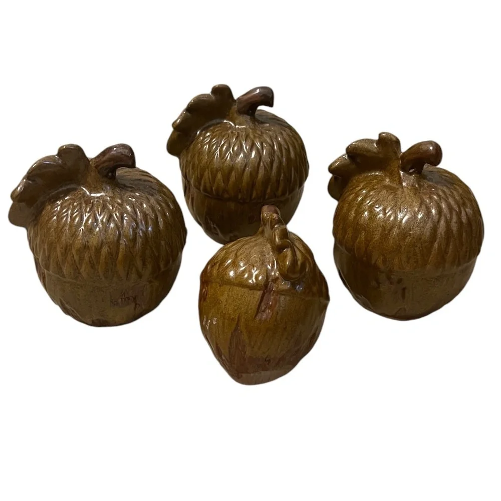 SET Of‎ 5 Pier One Imports Ceramic Acorn Fall Decor